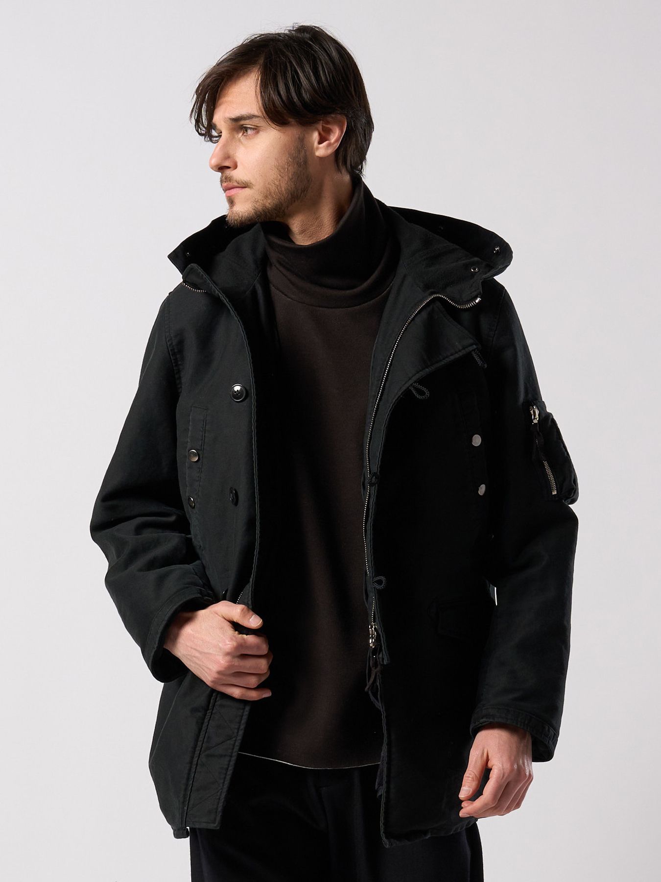 【予約品 4月19日(日) 18時締切】heavy moleskin N-3B/ ヘビーモールスキン N3B / ブラック