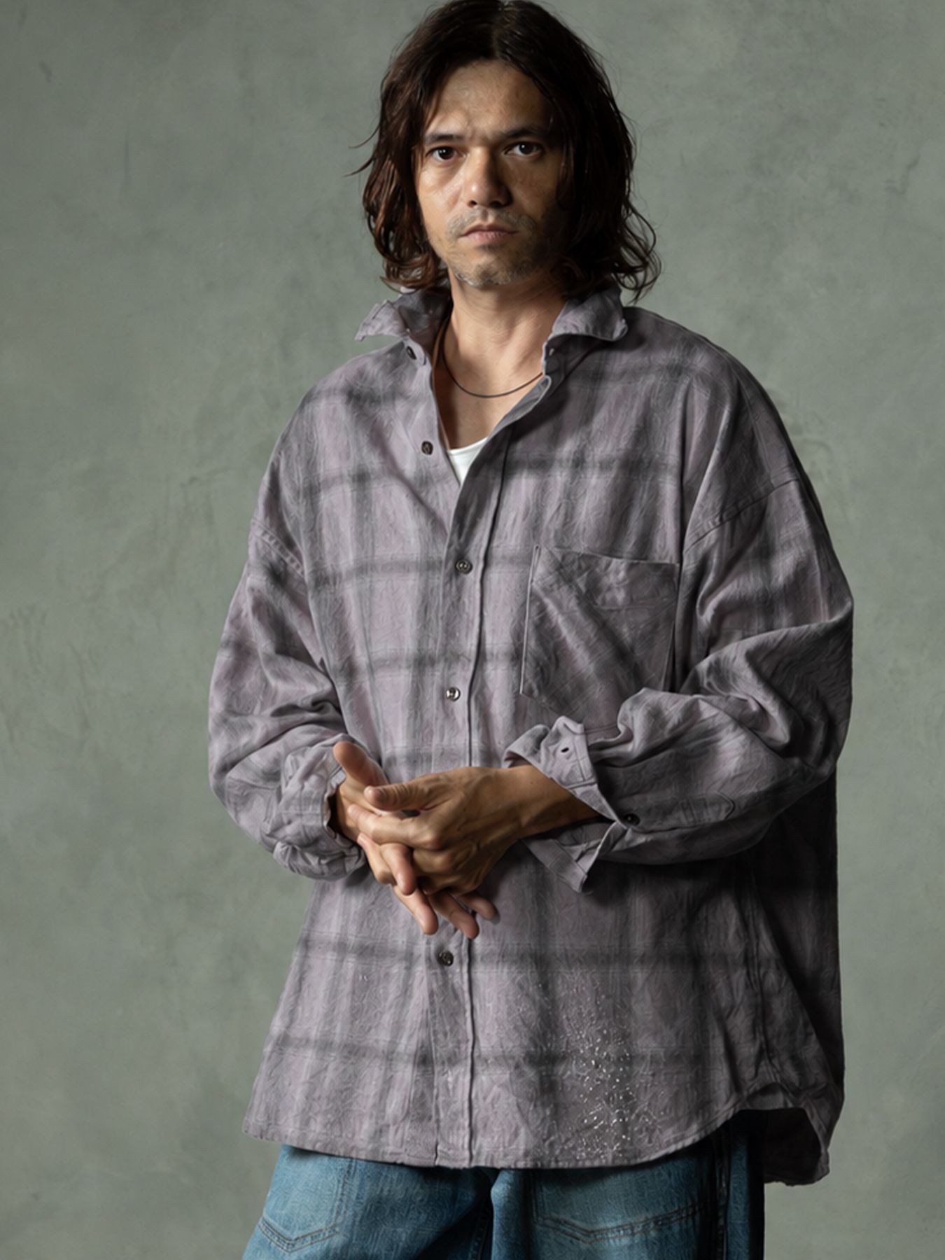 【予約品 7月5日(日) 締切】HAZE FLANNELSHIRTS dirty / フランネルチェックシャツ / ダーティーピンク