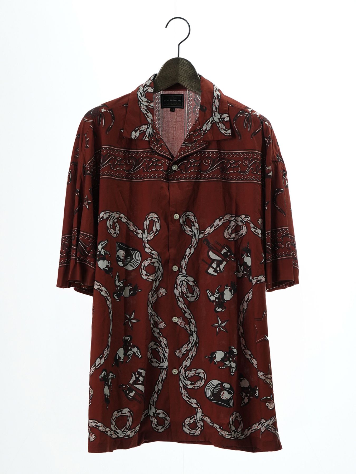 【予約品 11月23日(日) 締切】WESTERNBANDANA SHIRTS short / バンダナプリント シャツ / RED