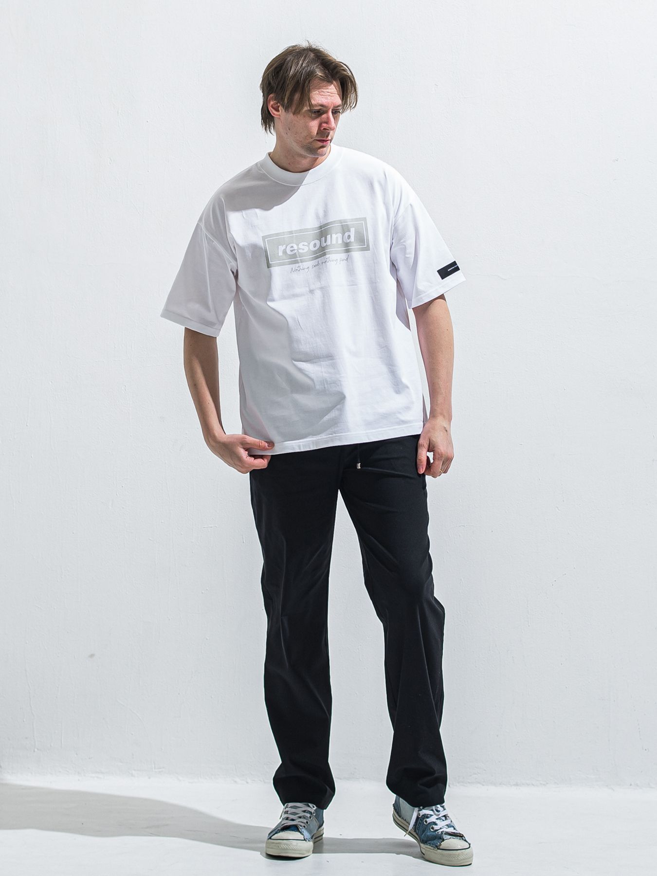 【予約品 2月15日(日) 18:00 締切】BOX OVER TEE / ボックスロゴオーバーTシャツ / ホワイト×グレー