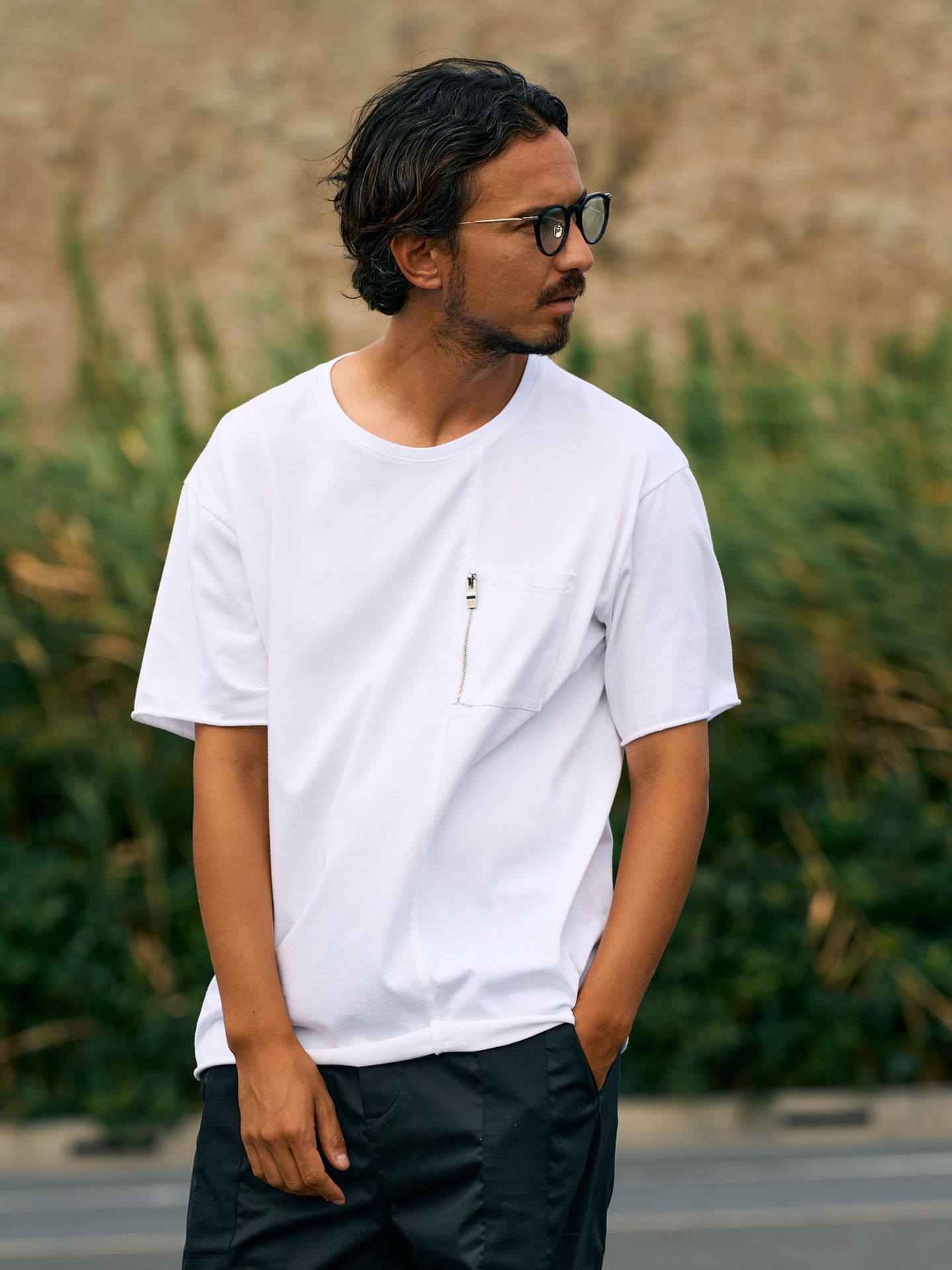 【予約品9月19日 10時締め】 cool touch zip-pocket S/S / Tシャツ / ホワイト