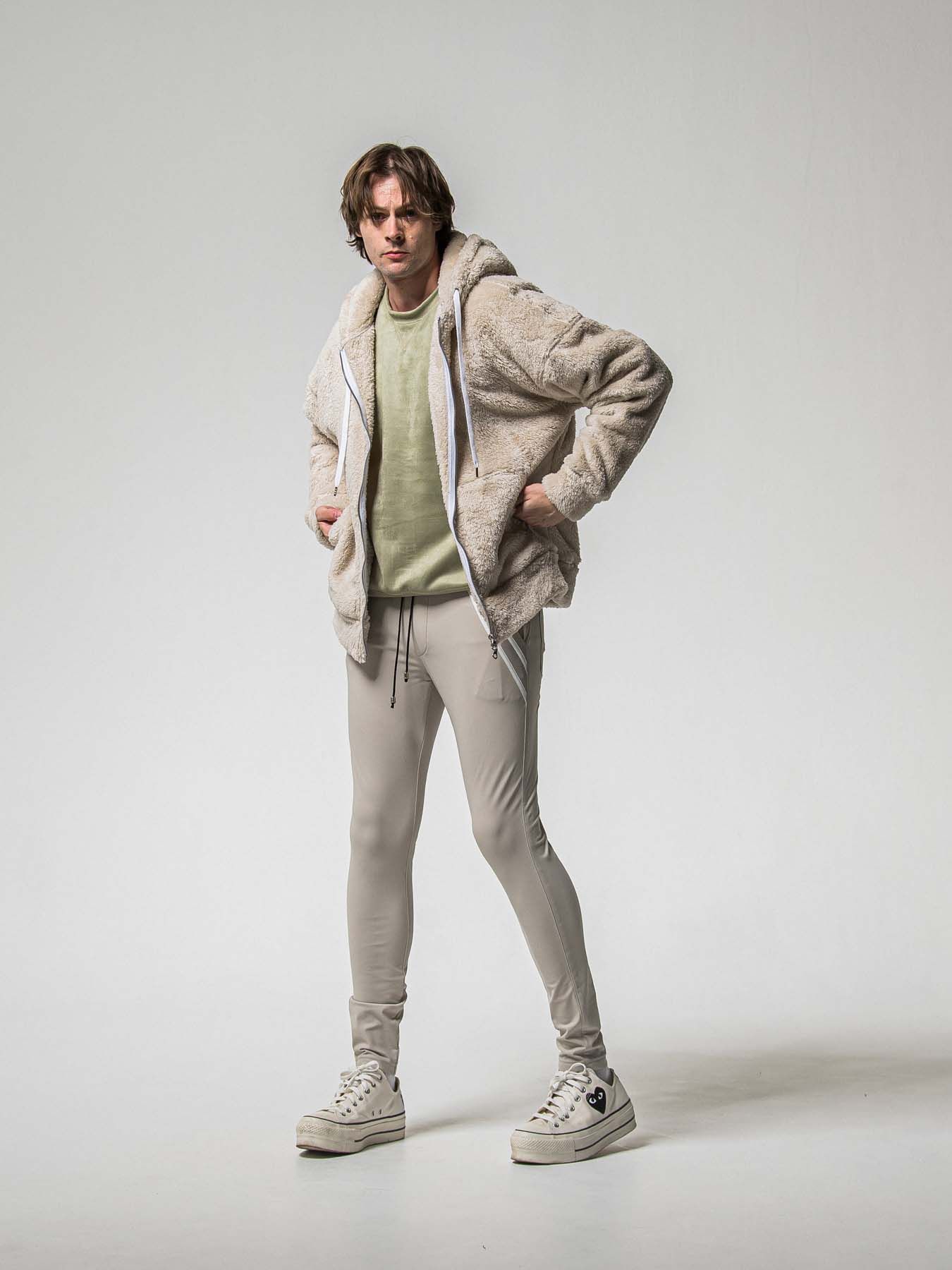 【予約品 】BOA ZIP LOOSE HOODIE / ボア ジップ ルーズフーディ / ブラウン