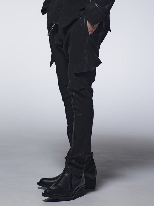 《予約品》 SaruelCargoPants / コーティングブラックカーゴパンツ / ブラック 【kiryuyrik】 10月以降入荷予定