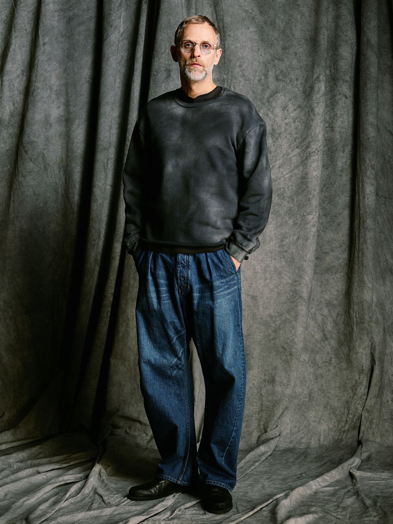 【予約品 4月19日(日) 18時締切】fade cut-off sweatshirt / フェード カットオフ スウェットシャツ / フェードブラック