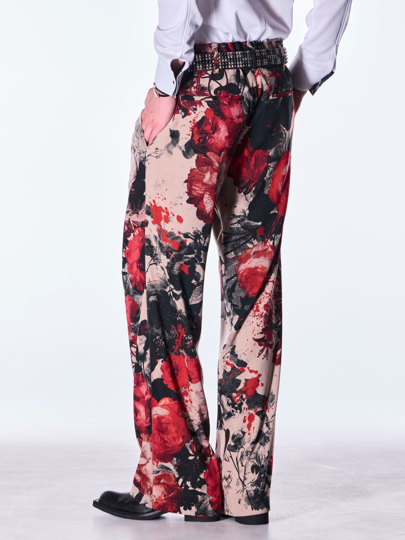 【予約品 6月29日(月) 締切】Beige Flora Wide Slacks / ワイドスラックス / ベージュ