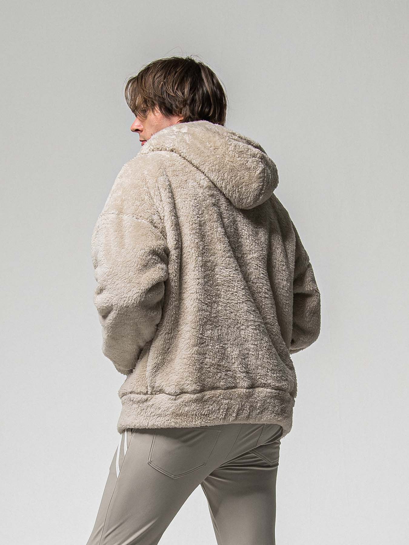 【予約品 】BOA ZIP LOOSE HOODIE / ボア ジップ ルーズフーディ / ブラウン