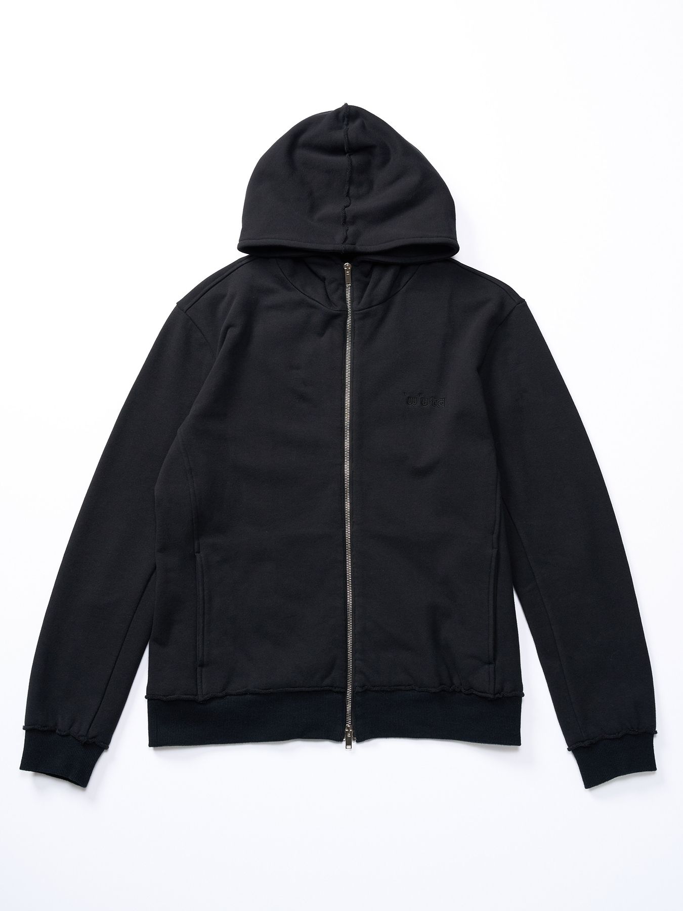 【予約品】muta × wjk collection：super urake zip-up parka / 裏毛ジップアップフーディ / ブラック