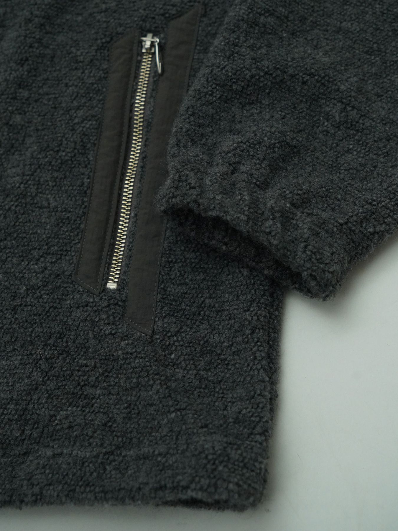 【予約品 】BOALITE / ウール ジップアップ ブルゾン / 杢グレー