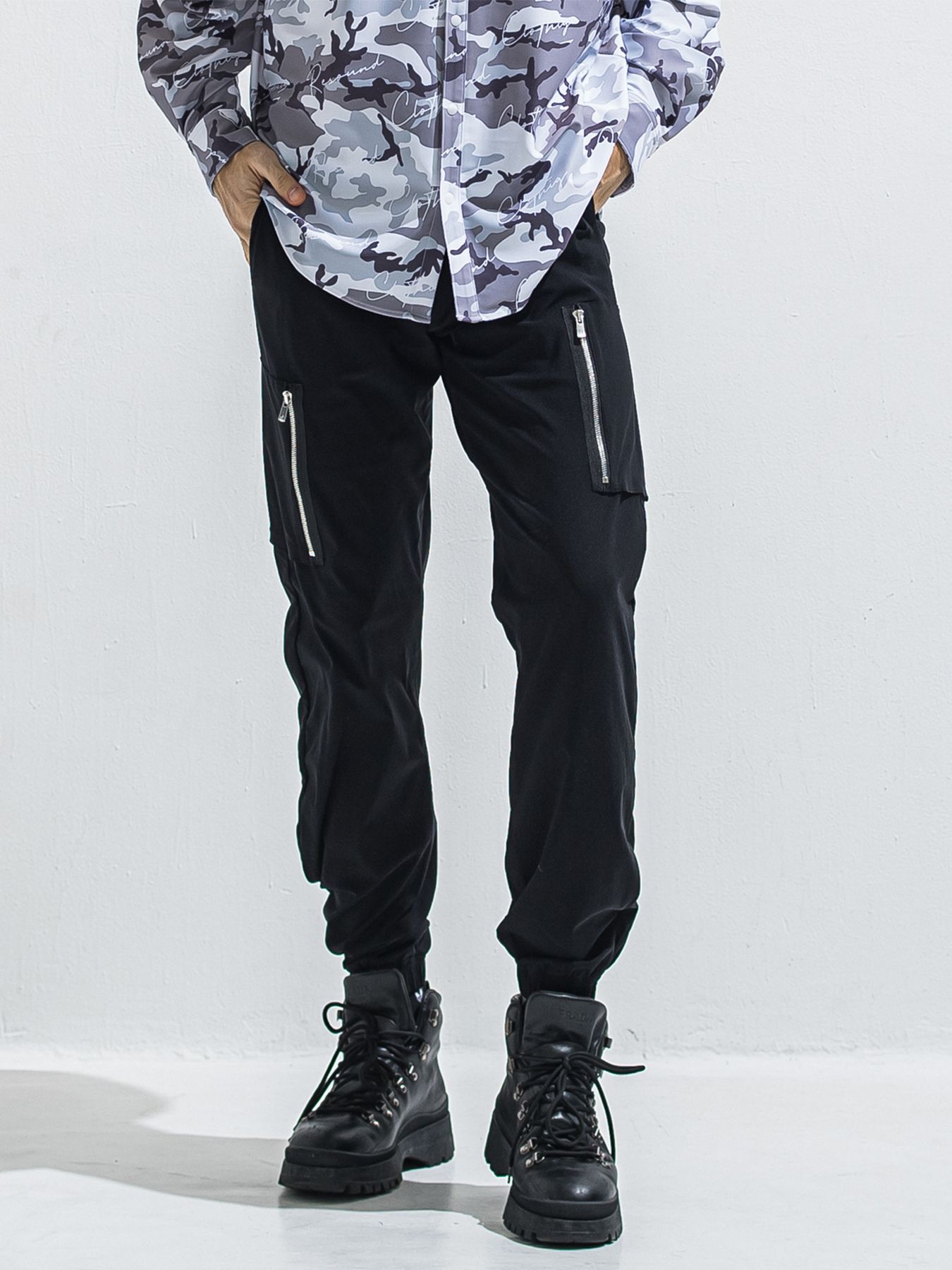 【予約品 2月15日(日) 18:00 締切】DAVID NYLON CARGO PANTS/ ミリタリーナイロンカーゴパンツ / ブラック