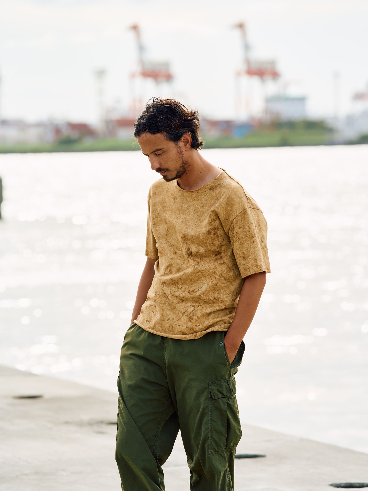 spec dye cut-off S/S  / Tシャツ / イエロー