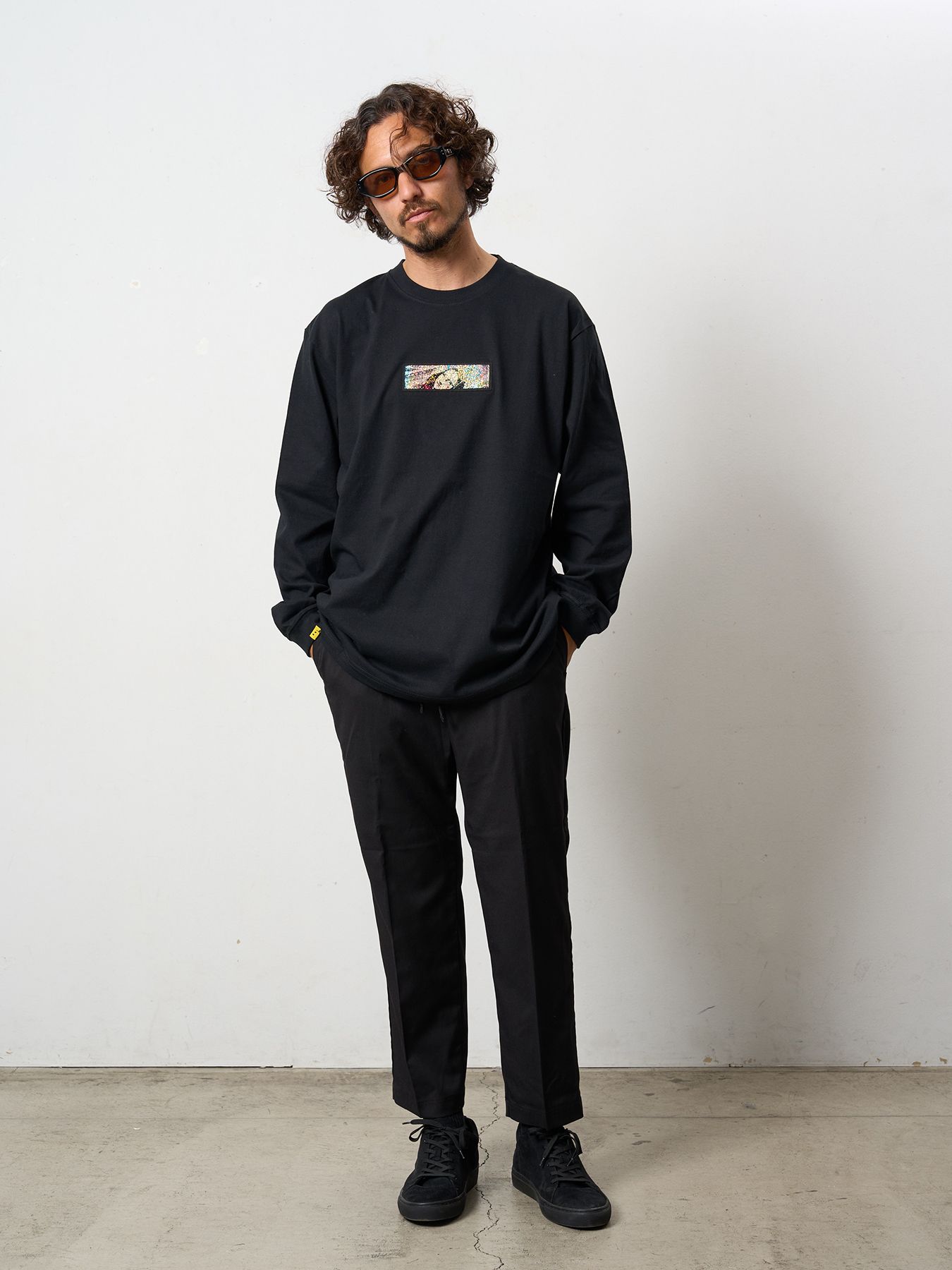 5.6ozコットン天竺 YOU GOT THIS シークインLS Tシャツ / ブラック