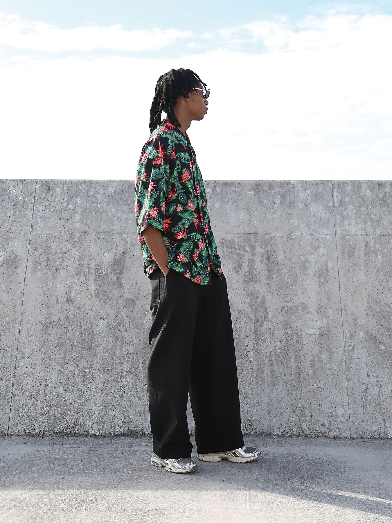 OVERTONE SHIRTS / オーバートーンシャツ / ブラックグリーン【QUOLT】