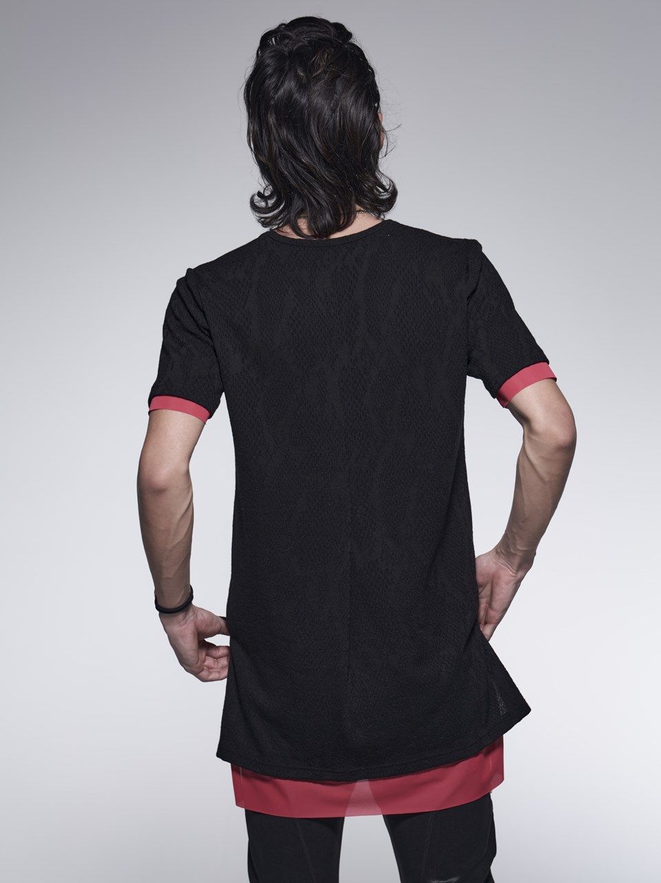 《予約品》 LayeredPetitFrillT-Shirt / ブラック・レッド 【kiryuyrik】 7月以降入荷予定