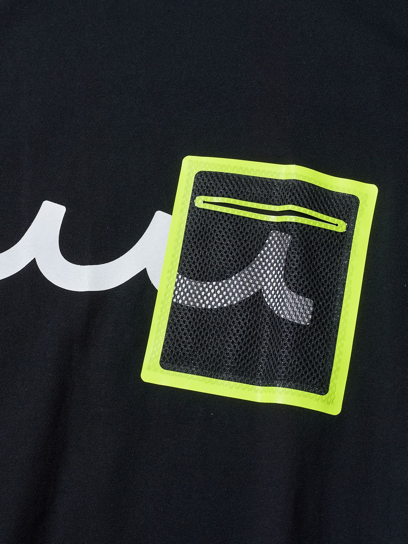 【予約品 10月9日(木) 締切】muta  Mesh Trimming Pocket Tee / Tシャツ / ブラック×イエロー【Acanthus × muta MARINE】