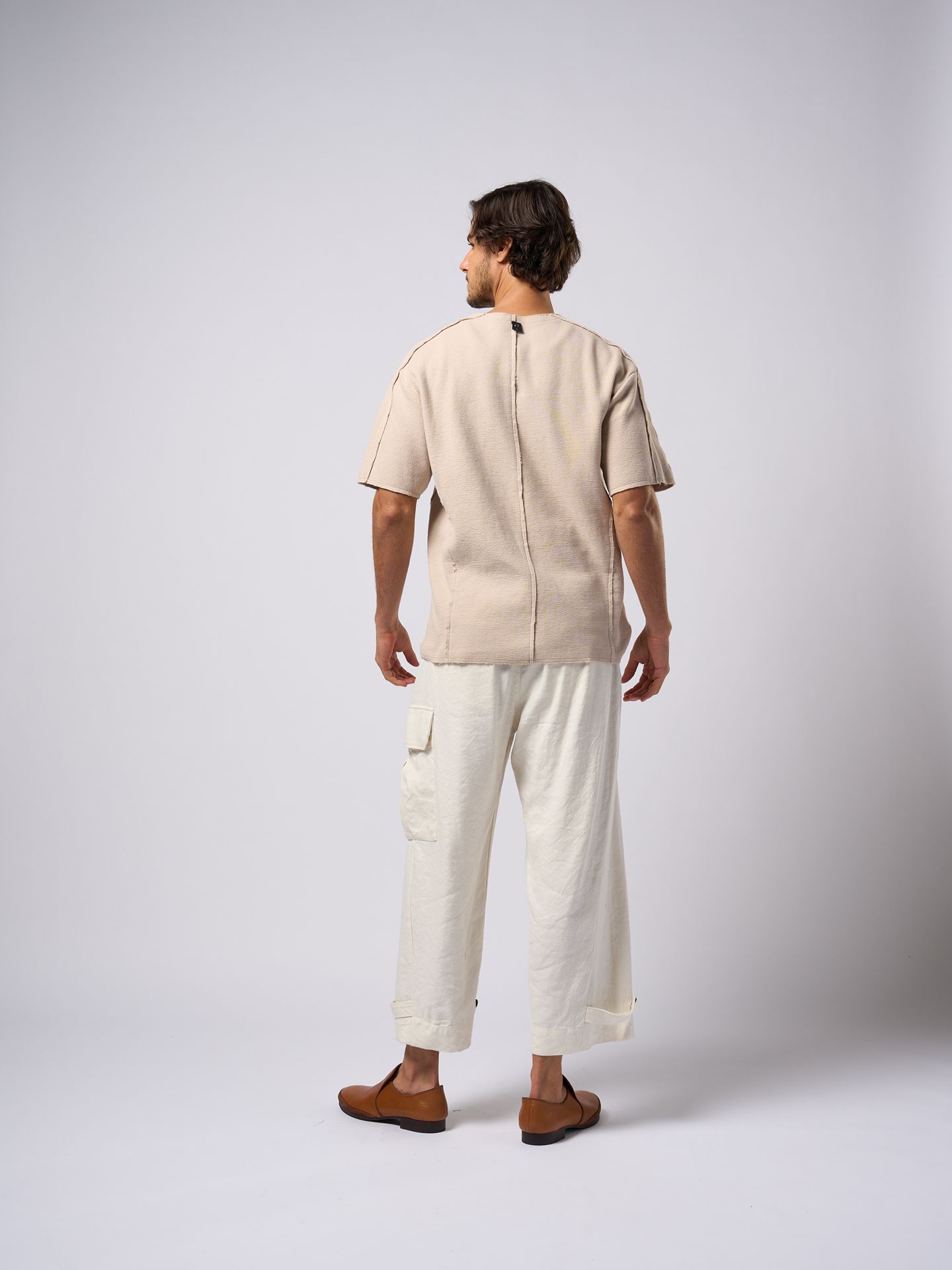【予約品9月16日 10時締め】 side pocket easy cropped  / イージーパンツ / ホワイト
