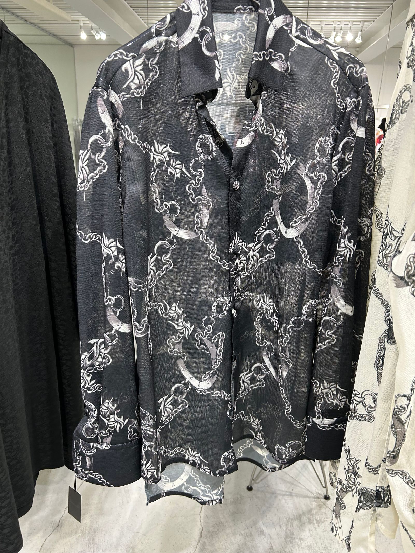《予約品》 Chain Shirt / シャツ / ブラックチェーンプリント
