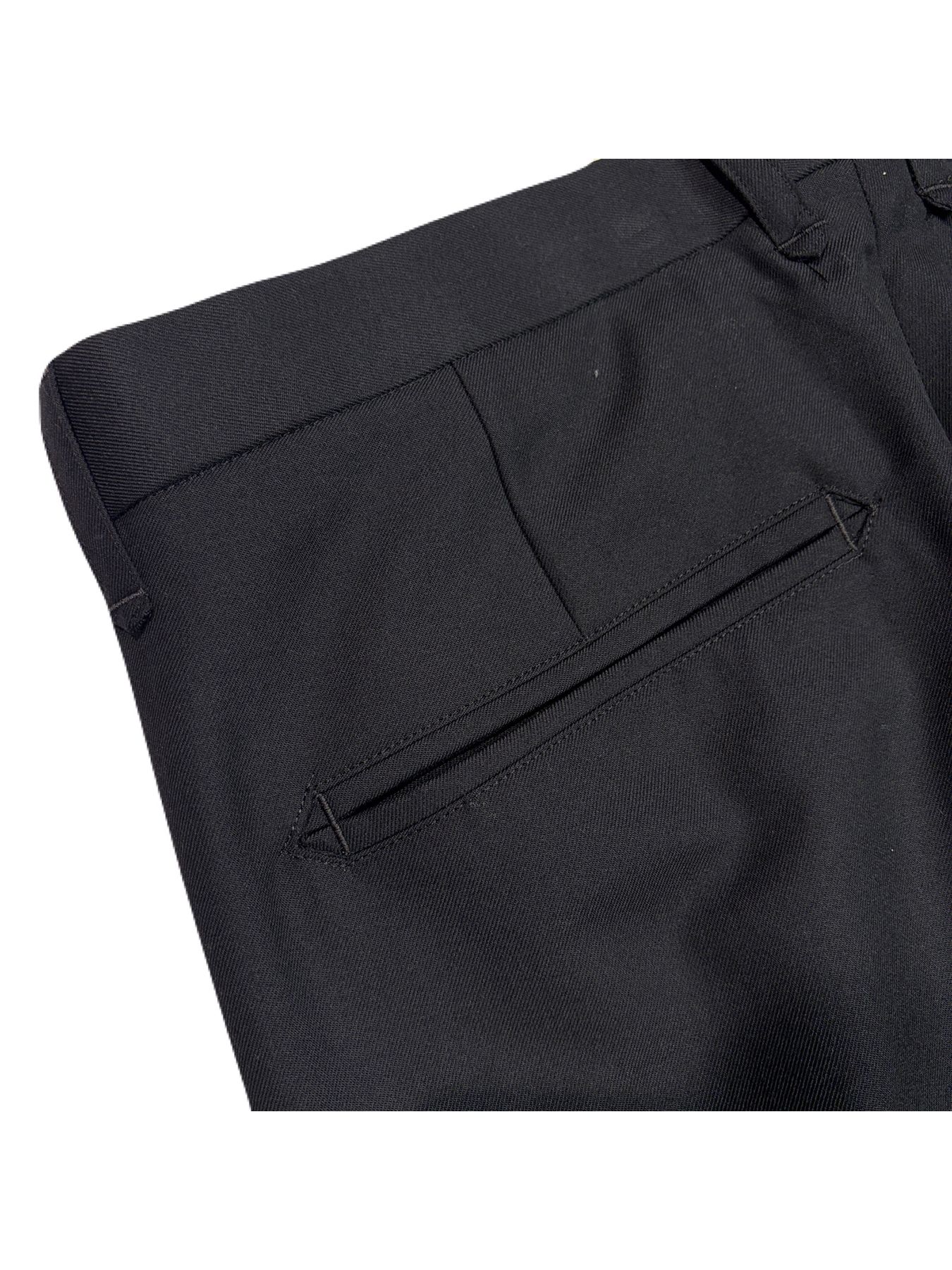 【予約品 3月9日(月) 18:00 締切】W/S GABA SLACKS / ウール/シルク ギャバ インバーテッドタック スラックス / ブラック