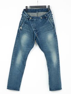 【予約品 10月12日(日) 締切】12.5oz Organic Cotton Stretch Over Lap Tight Straight Jeans / 12.5oz オーガニックコットン ストレッチデニム オーバーラップ タイトストレート / Over Down /インディゴ（ユーズド加工）