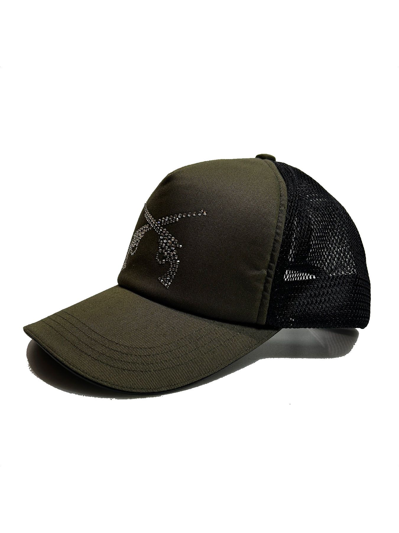 【予約品 8月10日(日) 締切 】CROSSGUN CRY BB CAP / クロスガン ベースボールキャップ / クリスタル カーキ×シルバー
