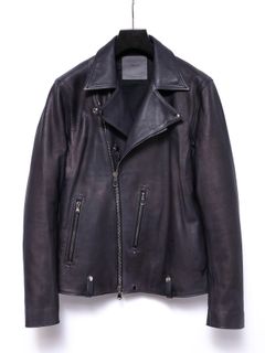 【予約品 4月6日(月) 締切】Hybrid Vegetable Tanned Calfskin Garment Burning Dyed Double Riders / ハイブリッド タンニン鞣し カーフスキン 燃焼製品染めダブルライダース / HI-FLYER