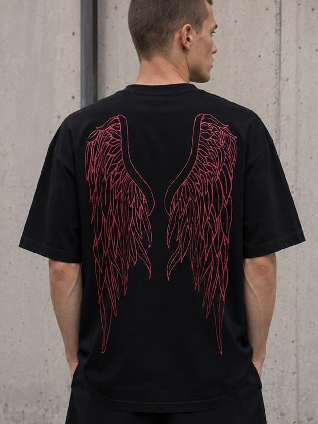 【予約品 6月21日(日) 締切】GODSIZE 2026 ANGEL'S WINGS TEE / ブラック×レッド