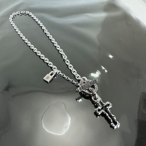《受注生産》 OPEN CROSS NECKLACE T-BAR / オープンクロスTバーネックレス 【GOD SIZE】 注文から2～3週間後