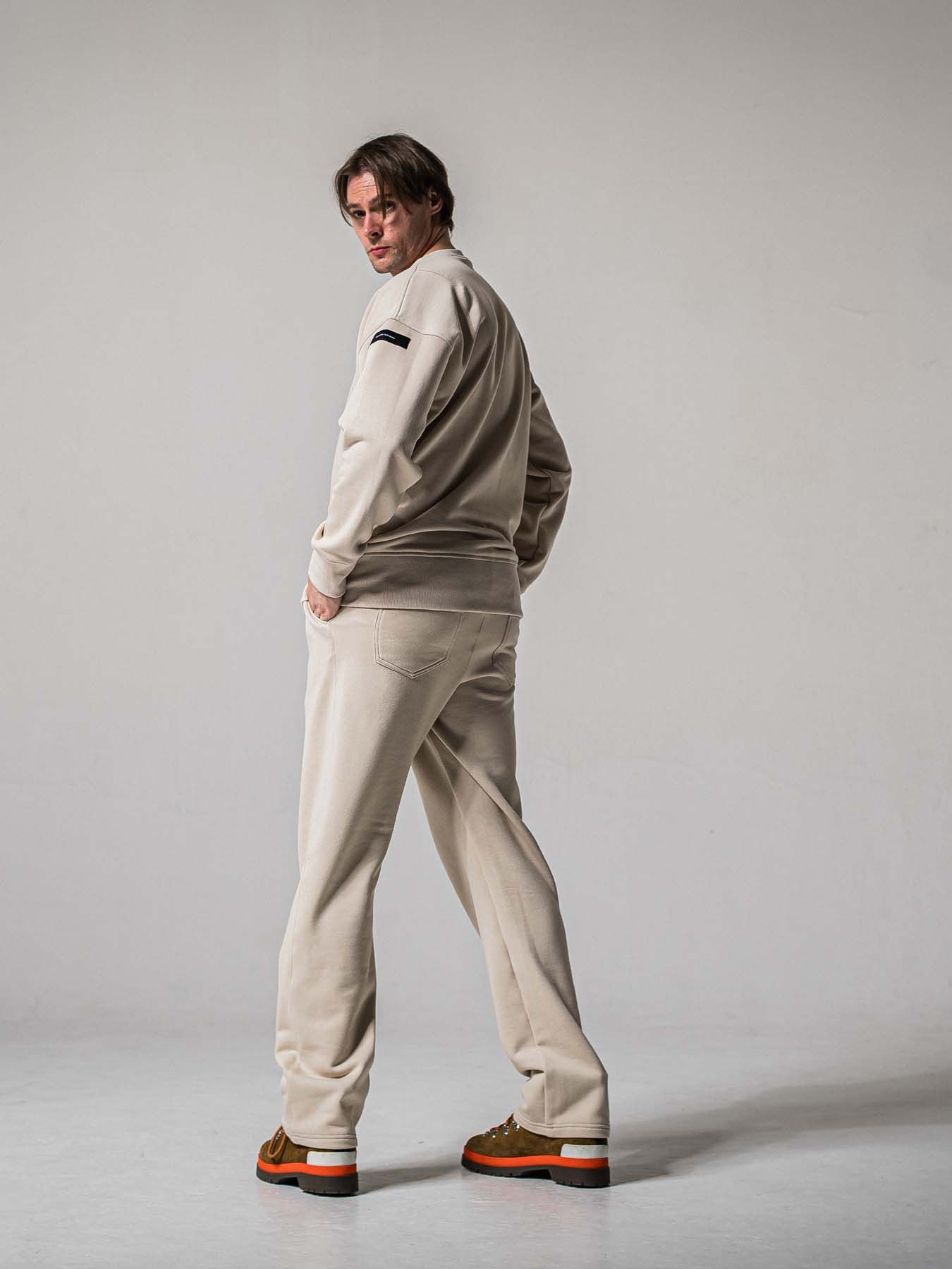 【予約品 11月16日(日) 締切】HF URAKE WIDE TUCK PANTS / 裏毛 セミワイドシルエット ワンタック イージーパンツ / グレージュ
