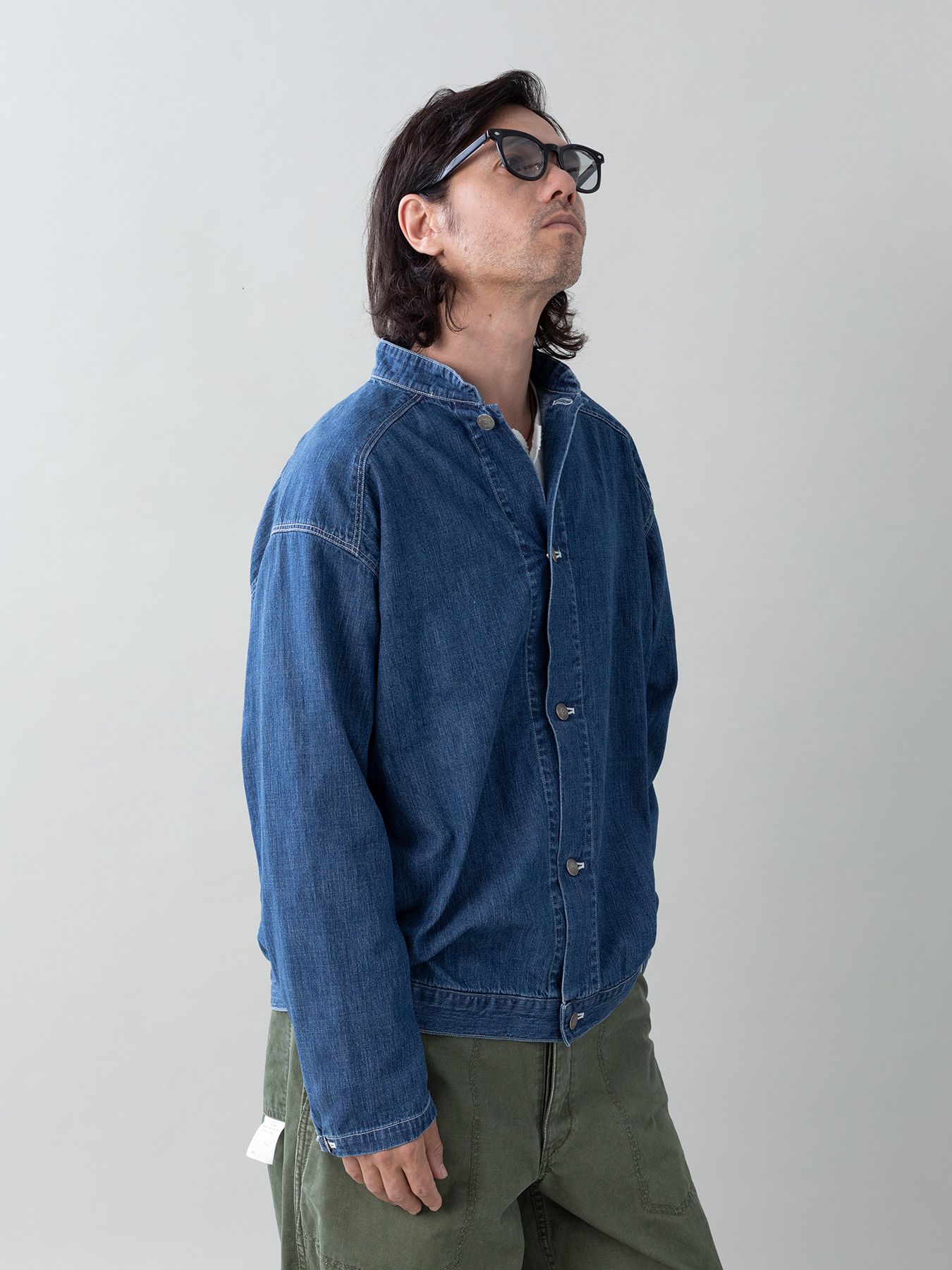 【予約品 5月27日(水) 締切】BOURGERON-DENIMJACKET aged / エイジド加工 ライトオンスデニム シャツジャケット / インディゴ