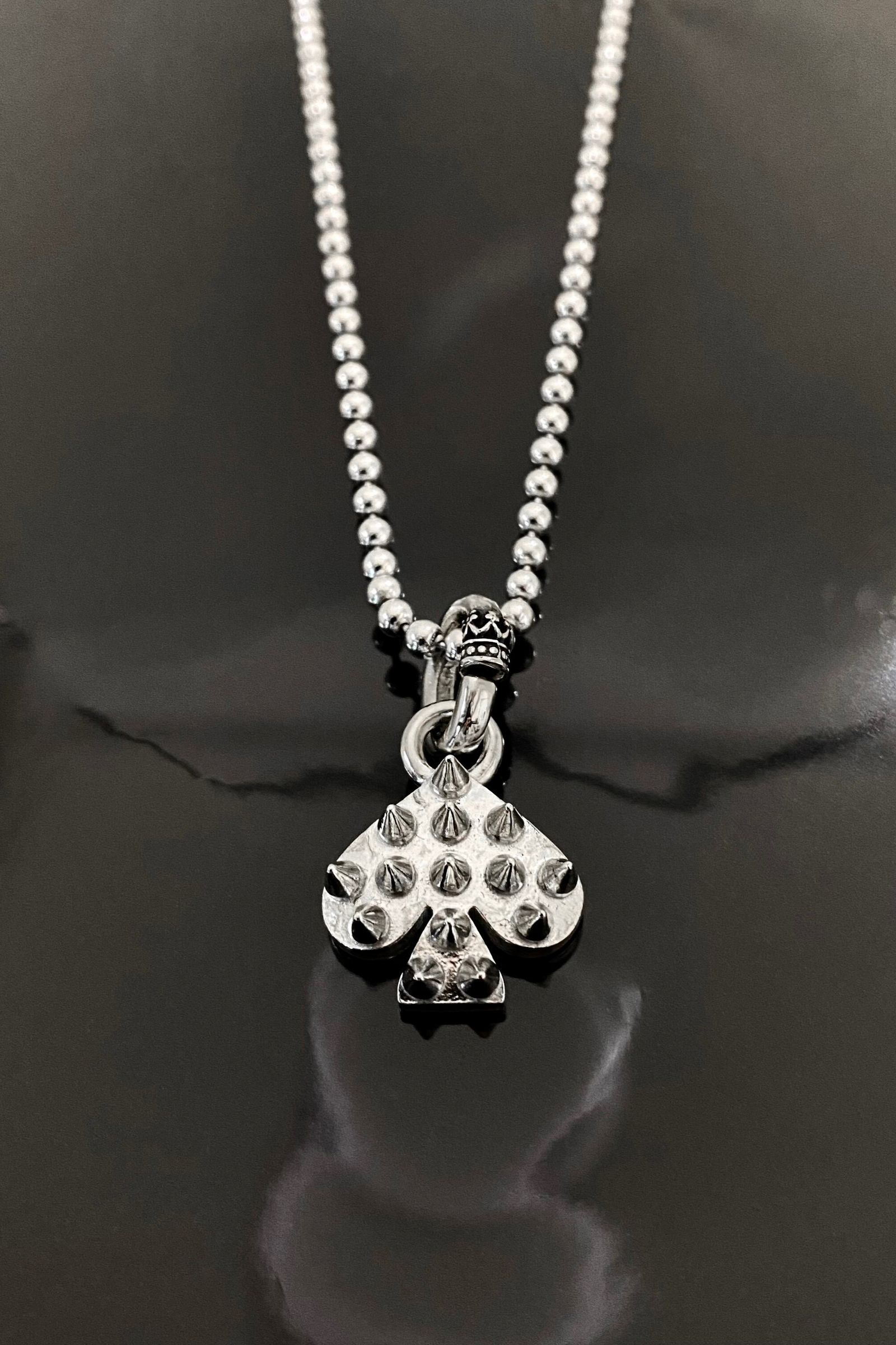 《受注生産》 BALL CHAIN [SPIKE:SPADE] ネックレス 【GOD SIZE】 注文から2～3週間後入荷予定