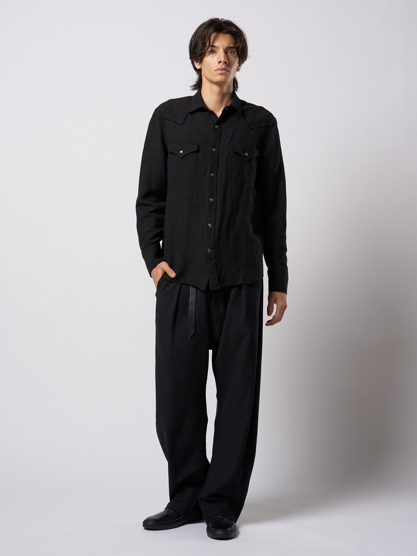 【予約品 9月23日(火) 締切】western shirt / ウエスタンシャツ / ブラック