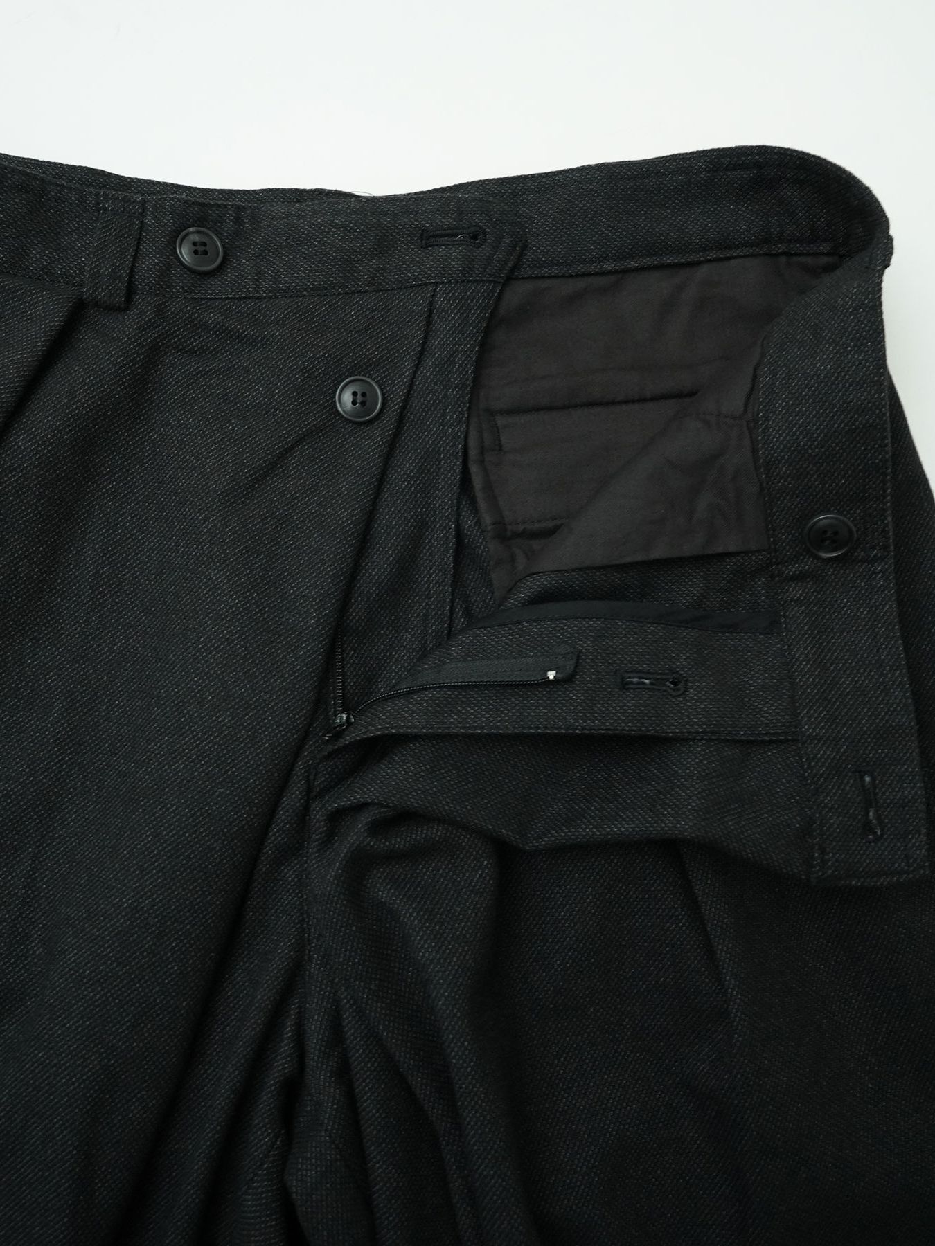 【予約品 】FISHERS / ワイドトラウザーズ / 杢ブラック