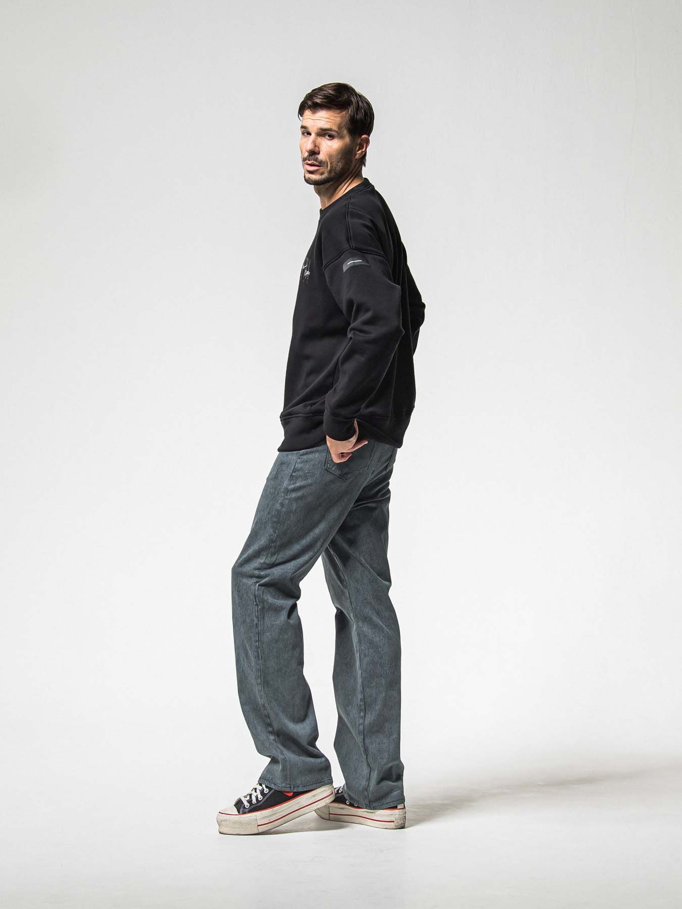 【予約品 8月31日(日) 締切】FRIDAY STANDARD LOGO VEROURS FLEECE TRAINER / FRIDAYコラボ スタンダードロゴ ベロアフリース トレーナー / ブラック