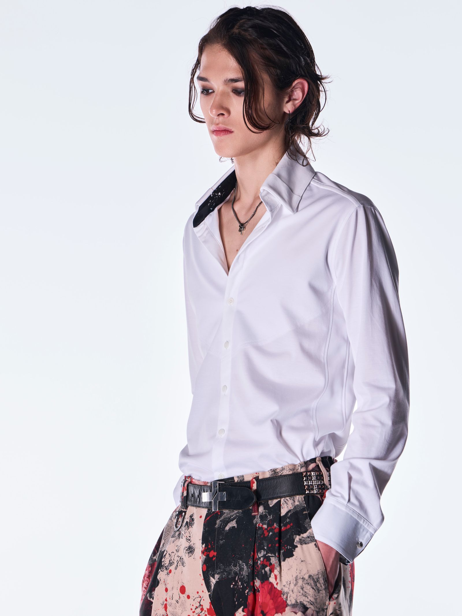 【予約品 6月29日(月) 締切】Fancy Twill Cuffs Button Shirt / カフスボタンシャツ / ホワイト