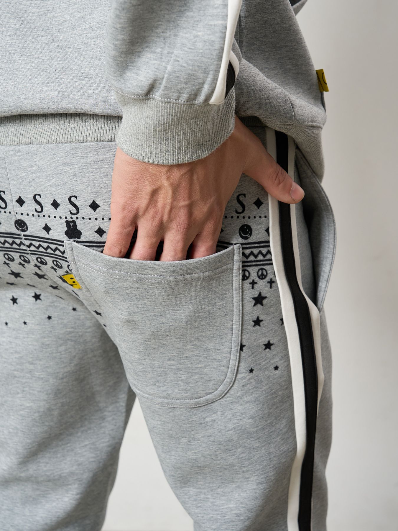 【予約品 5月8日(木) AM10時 締切】 T-Rストレッチポンチ スターノルディックフロッキー ラインリブパンツ / M.グレー