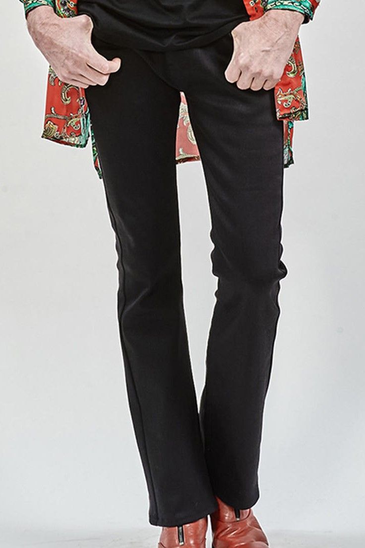boot cut denim pants / ハイブリッドストレッチデニム ブーツカットパンツ / ブラック