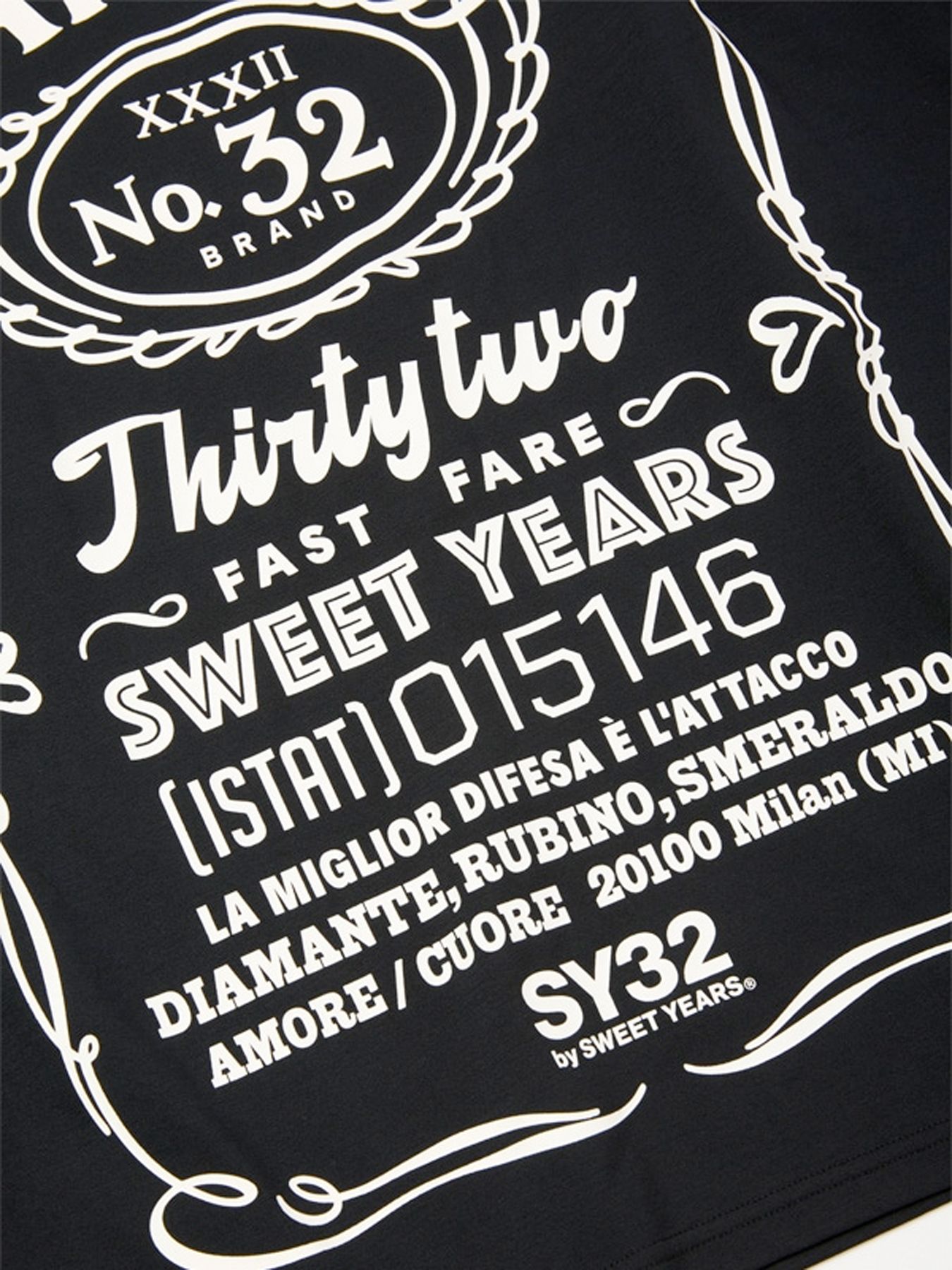 BIG PRINT L/S TEE / ビッグプリント 長袖Tシャツ / ブラック 【SY32 by SWEET YEARS】