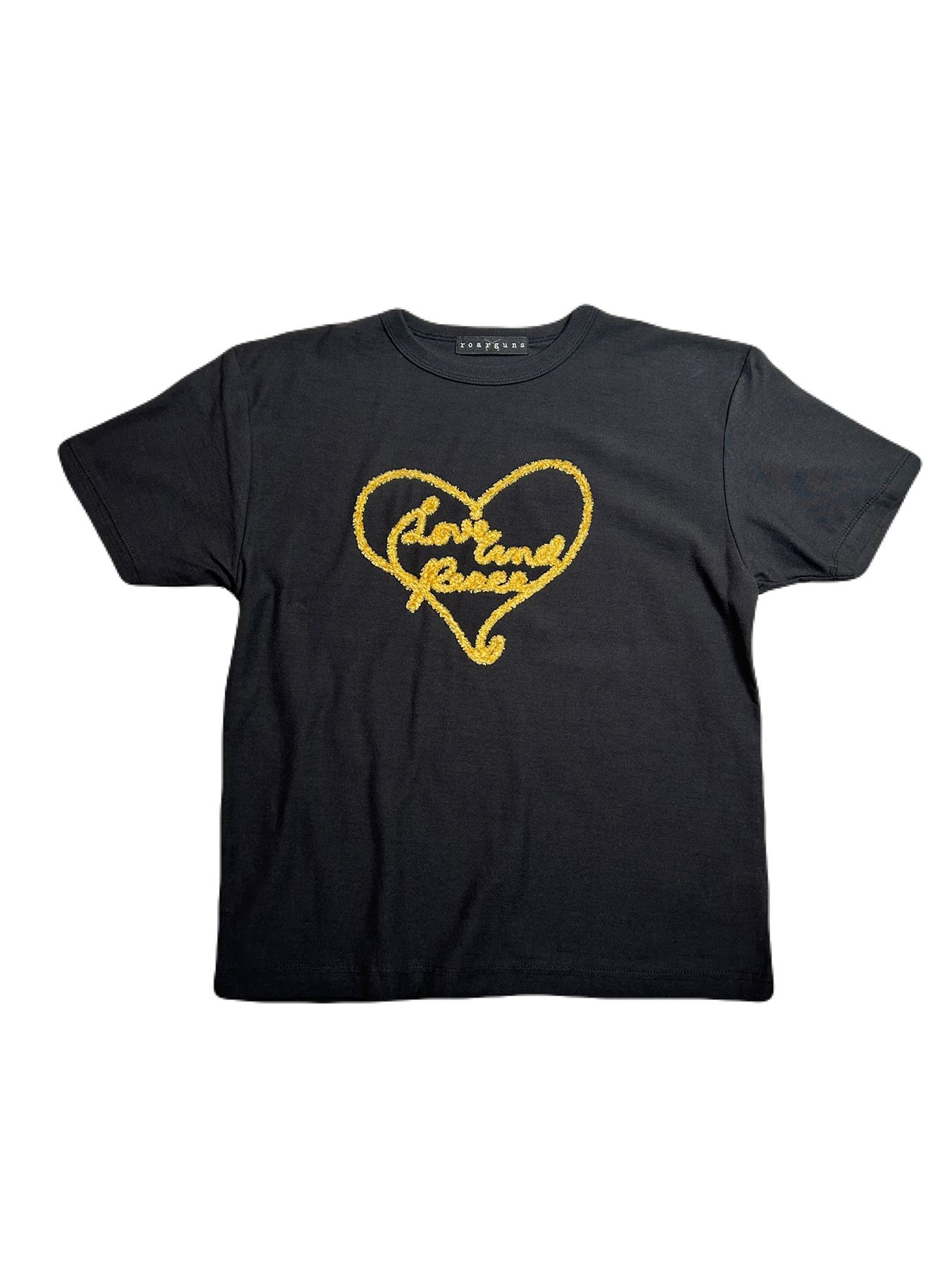 【予約品 8月10日(日) 締切 】WOMENS OHEART YARN EMB T / ハート ヤーン エンブロイダリー Tシャツ / ブラック