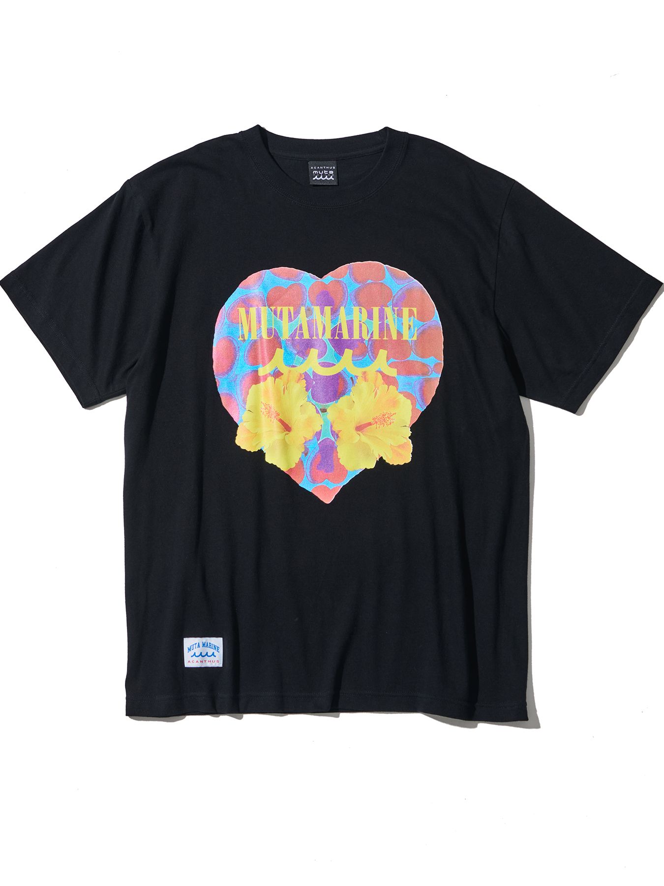 【予約品 10月9日(木) 締切】muta Heat Hibiscus Tee / Tシャツ / ブラック【Acanthus × muta MARINE】