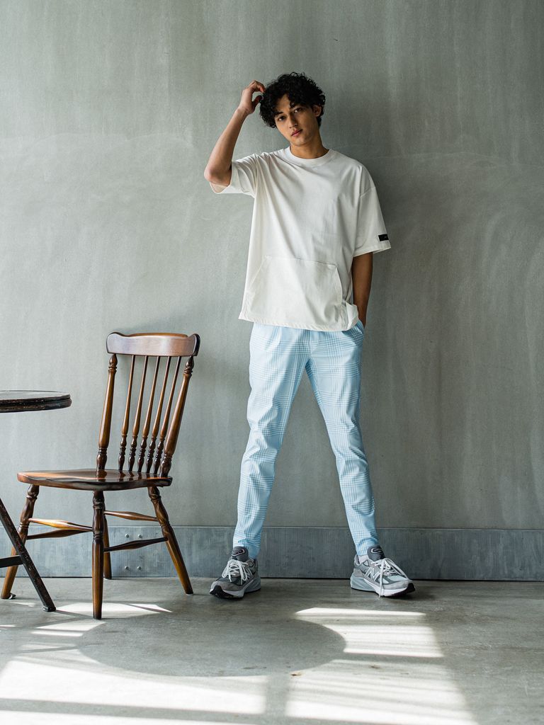 《予約品3月3日18：00締め》 CHRIS EASY TUCK PANTS / イージータックパンツ / グレンチェックサックス