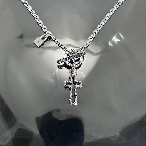 《受注生産》 OPEN CROSS NECKLACE T-BAR / オープンクロスTバーネックレス 【GOD SIZE】 注文から2～3週間後