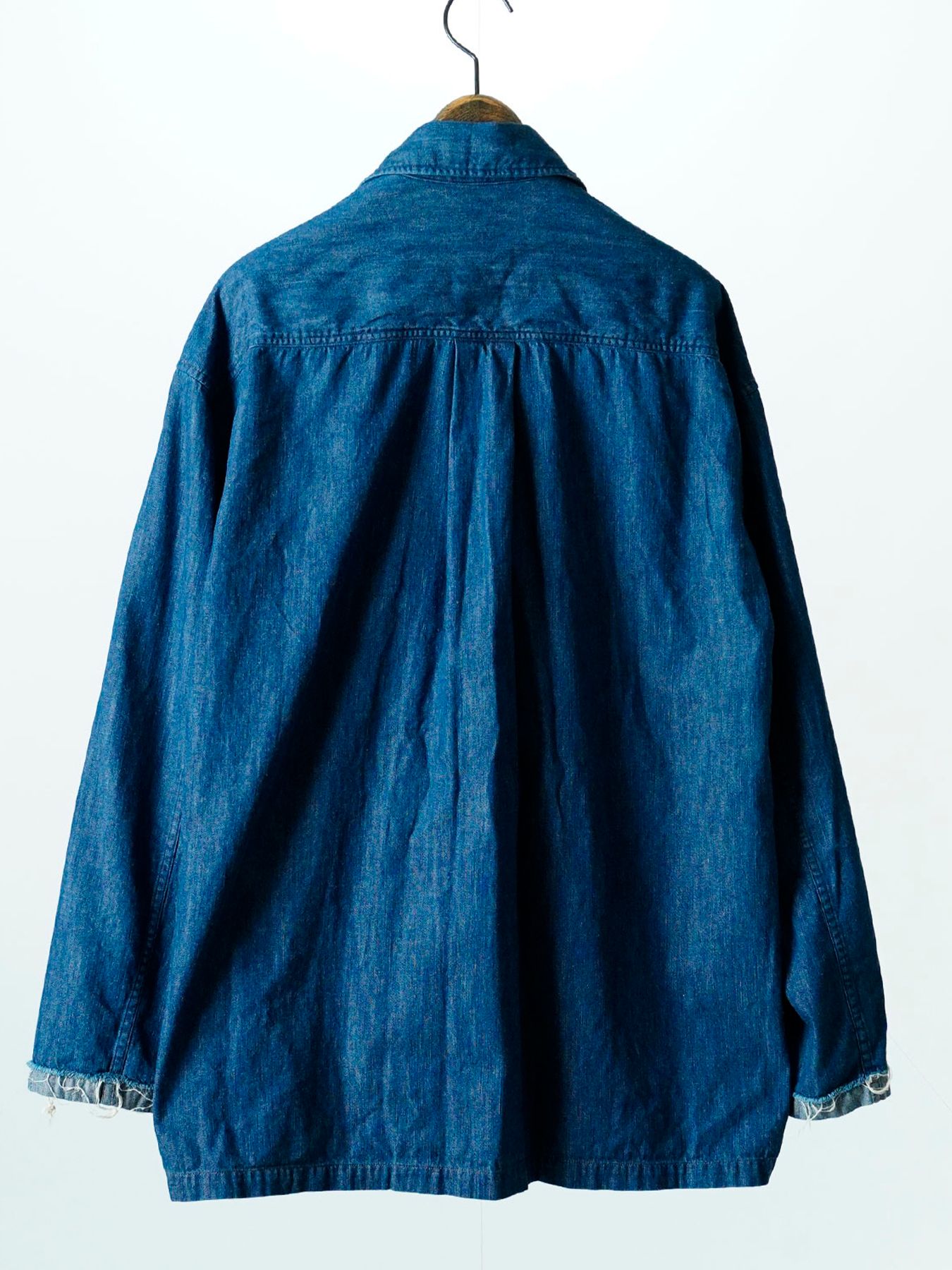 【予約品 11月9日(月) 締切】MILITARYSHIRT Denim / デニムミリタリーシャツ / インディゴ×金茶ステッチ
