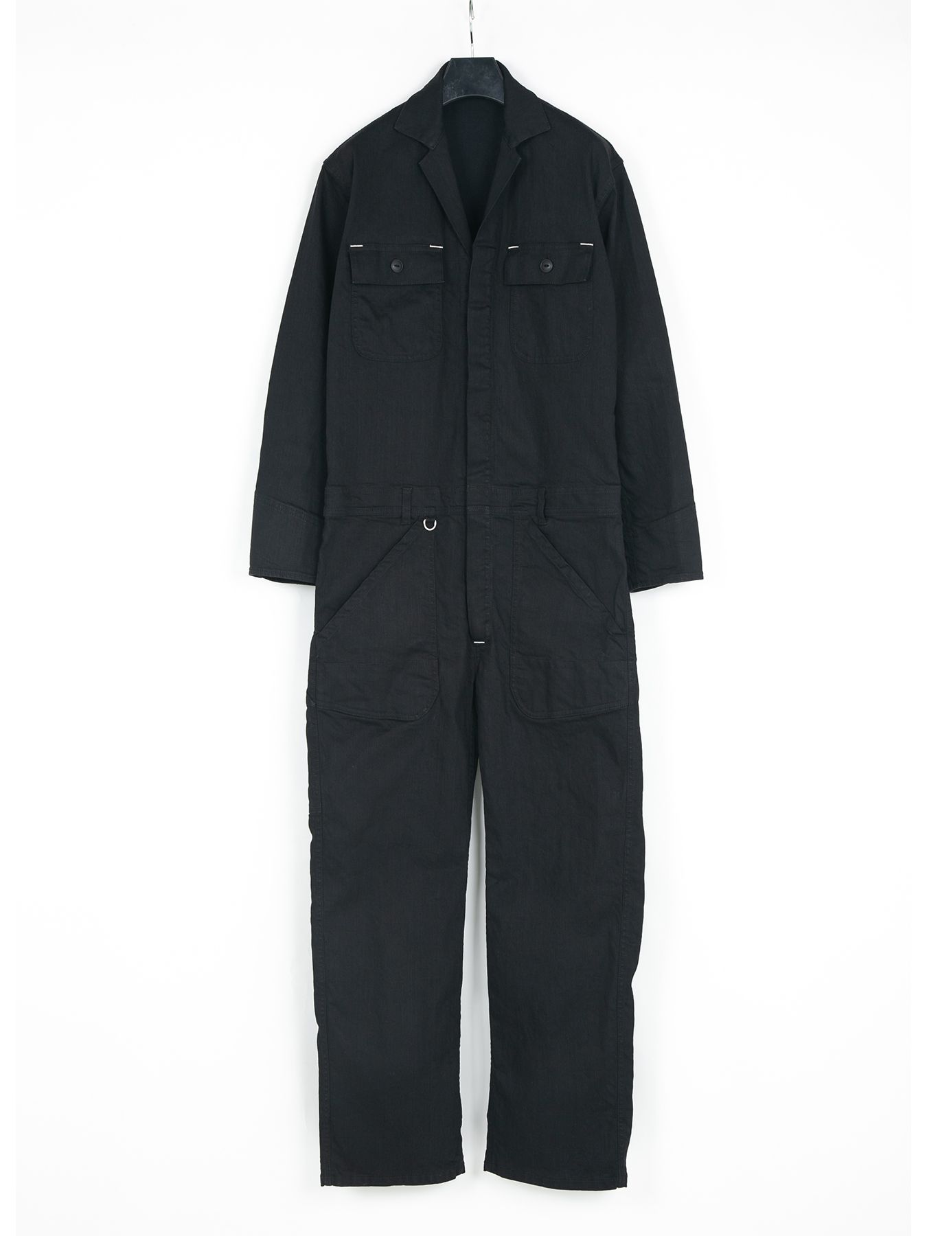 【予約品 10月12日(日) 締切】10oz Organic Cotton Stretch Denim Engineer Coverall / 10oz オーガニックコットン ストレッチデニム エンジニア カバーオール / Over Drive / ブラック（ワンウォッシュ）