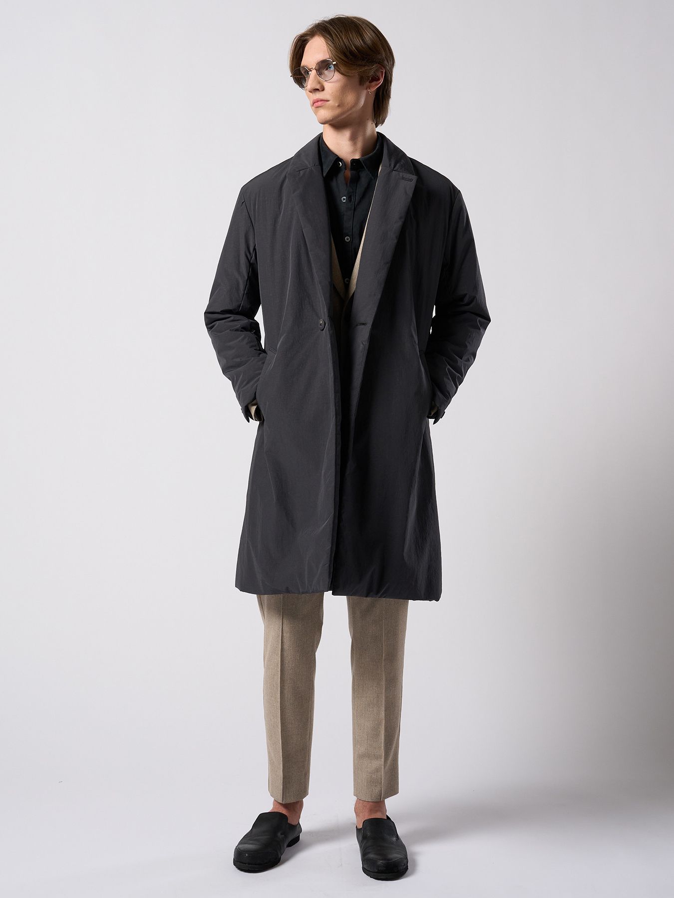 【予約品 4月19日(日) 18時締切】combination slip-on shoes / カーフレザー コンビネーション スリッポン シューズ / ブラック