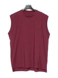 【予約品 9月27日(日) 締切】オーガニックコットン 強撚 天竺 ノースリーブ ワイド Tシャツ / WINE