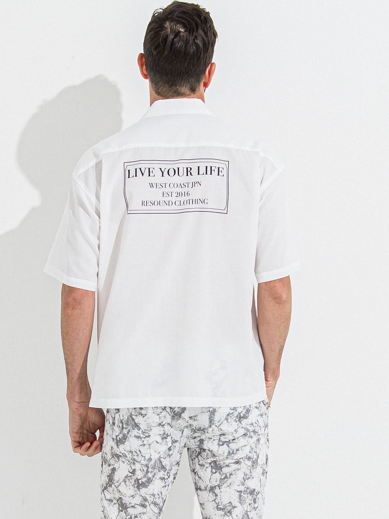 【予約品 】ZACK HALF SHIRT / ザックハーフスリーブシャツ / ホワイトプリント
