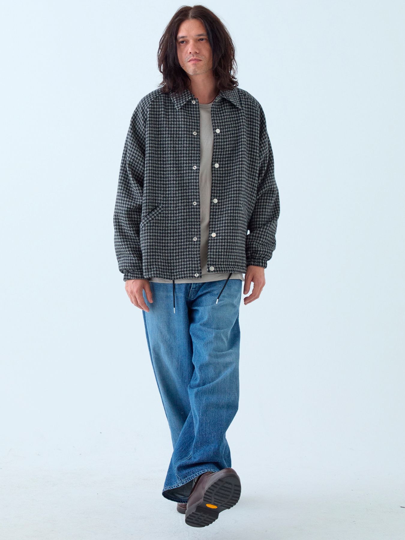 【予約品 】Houndcoach / ウール コーチジャケット / チャコール×ブラック千鳥