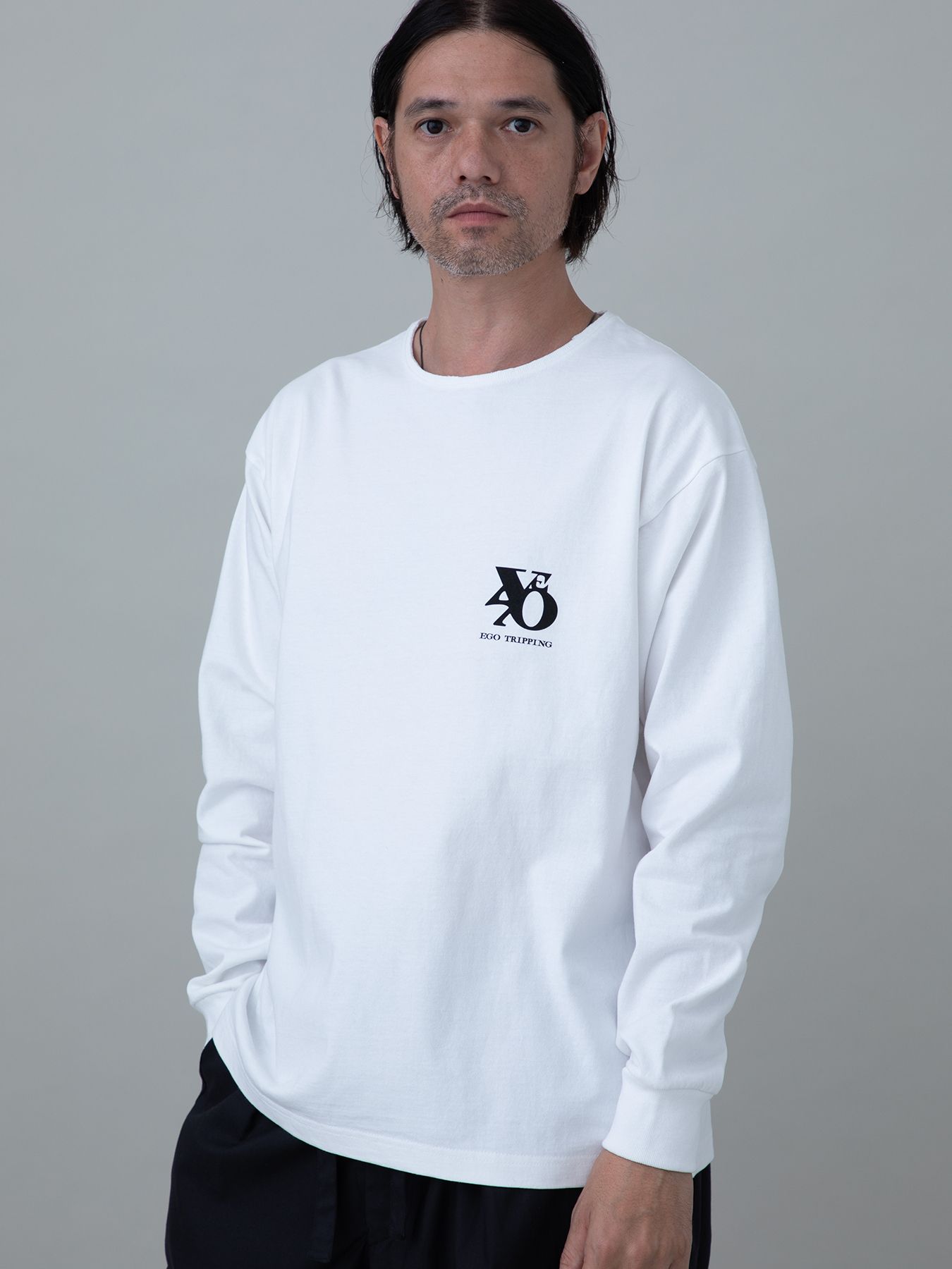 【予約品 10月26日(日) 締切】PRINTTEE-B long / ロゴプリントカットソー / WHITE
