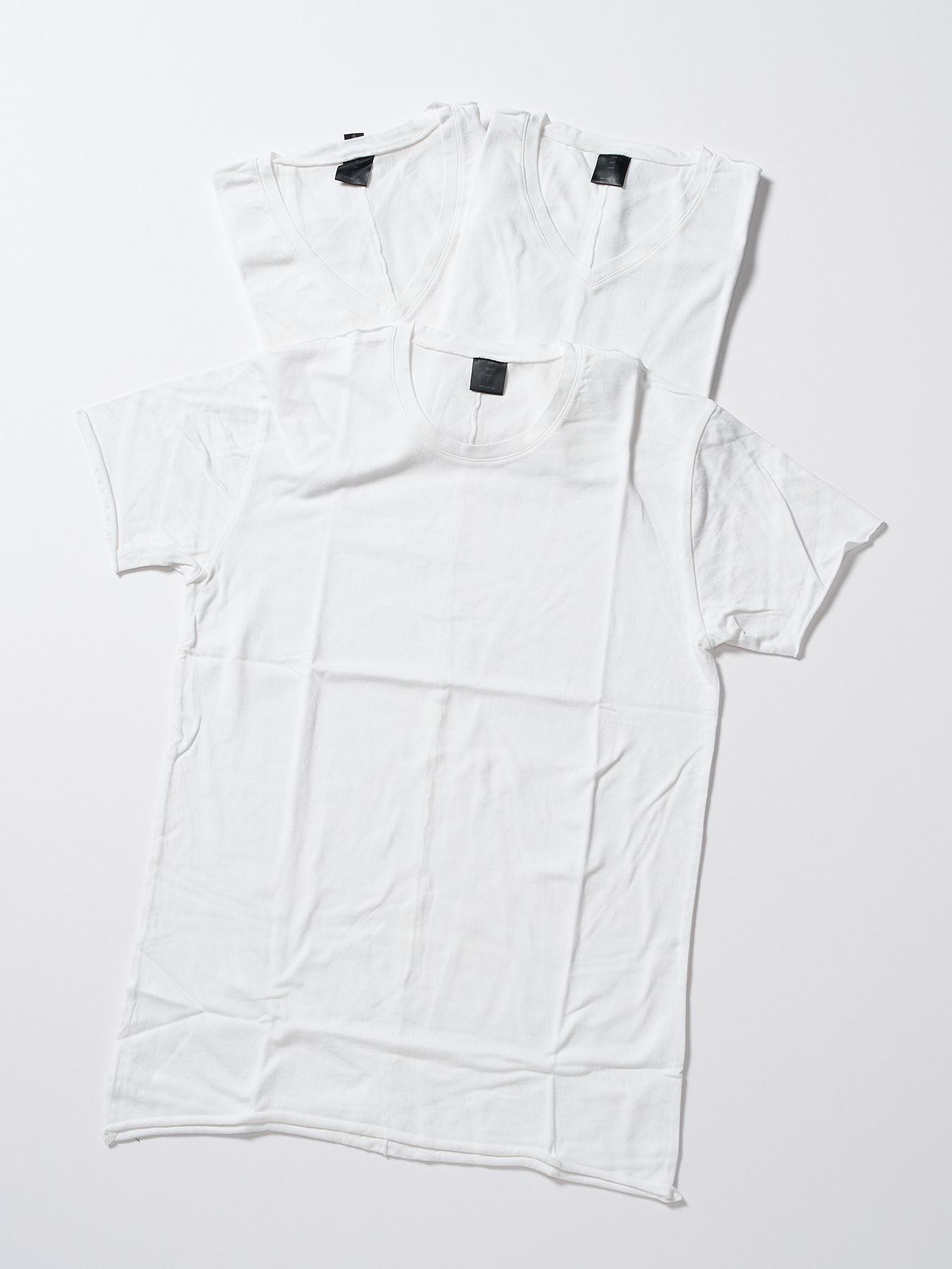 【予約品 1月25日(日) 締切】3 in pack-T S/S / 3インパック ショートスリーブ Tシャツ / ホワイト / クルーネック、Vネック、ディープVネック