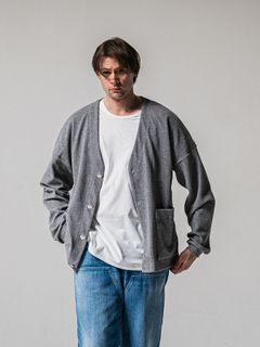 【予約品 11月16日(日) 締切】BLISTER KNIT C/D / ブリスターニットカーディガン  / グレー