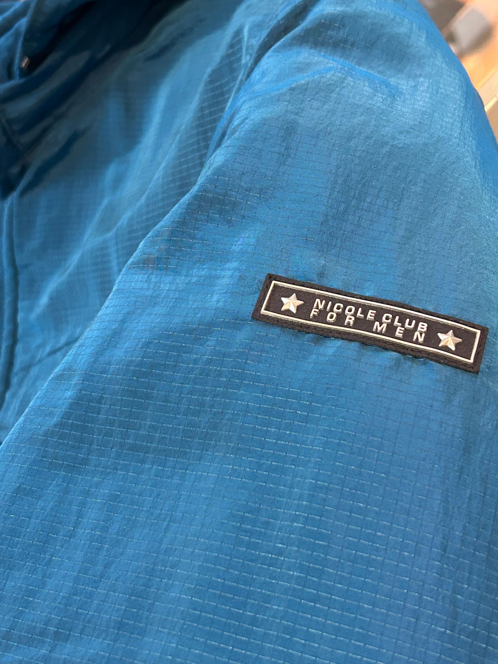 ダウンブルゾンブライトワッシャーリップ  / アクアマリンブルー【NICOLE CLUB FOR MEN】